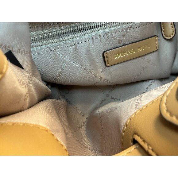 Michael Kors Mina Large Suede Chain Shoulder Bag Color Deer - Picture 6 of 10